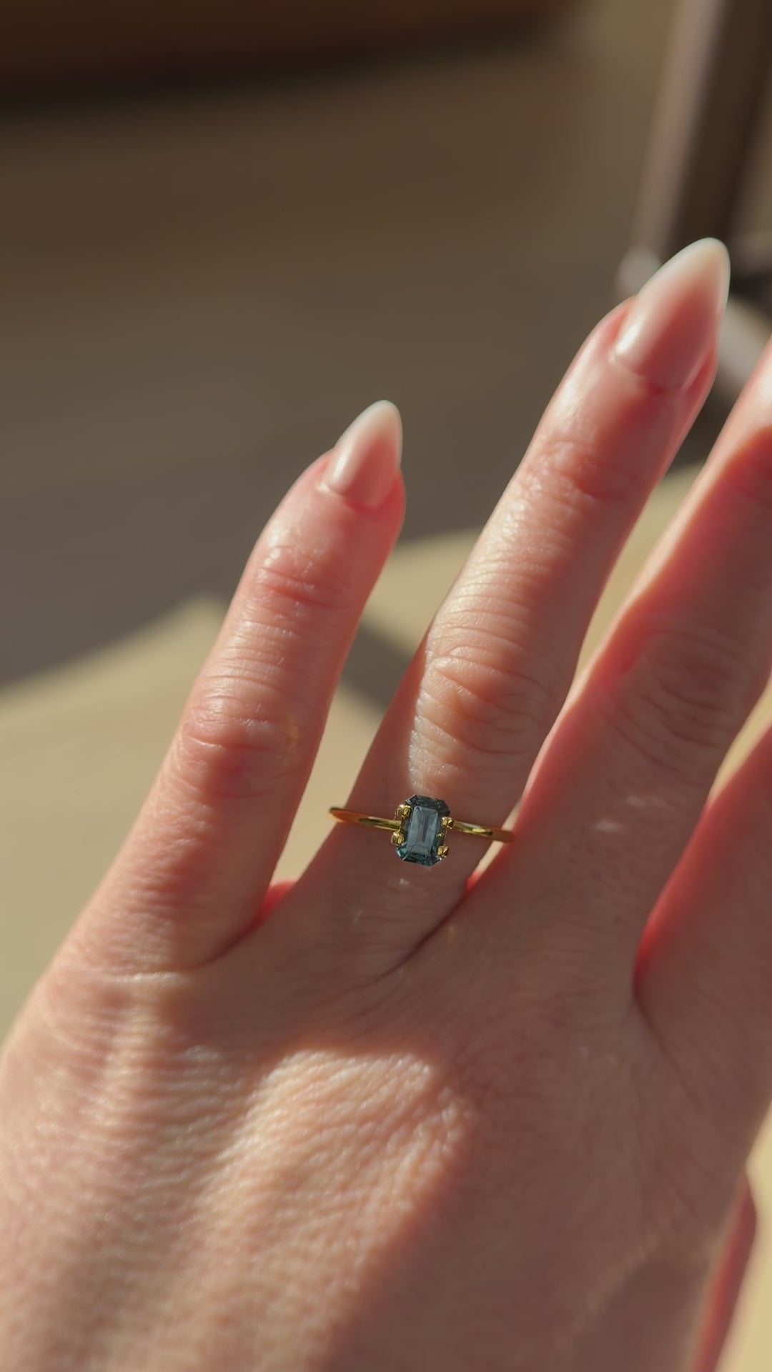 1.10 CT Emerald Cut Blue Montana Sapphire