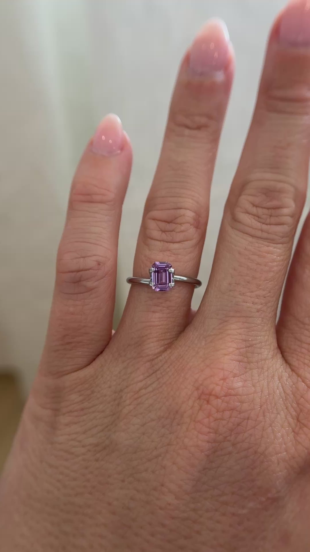 0.92 CT Emerald Cut Purple Sapphire