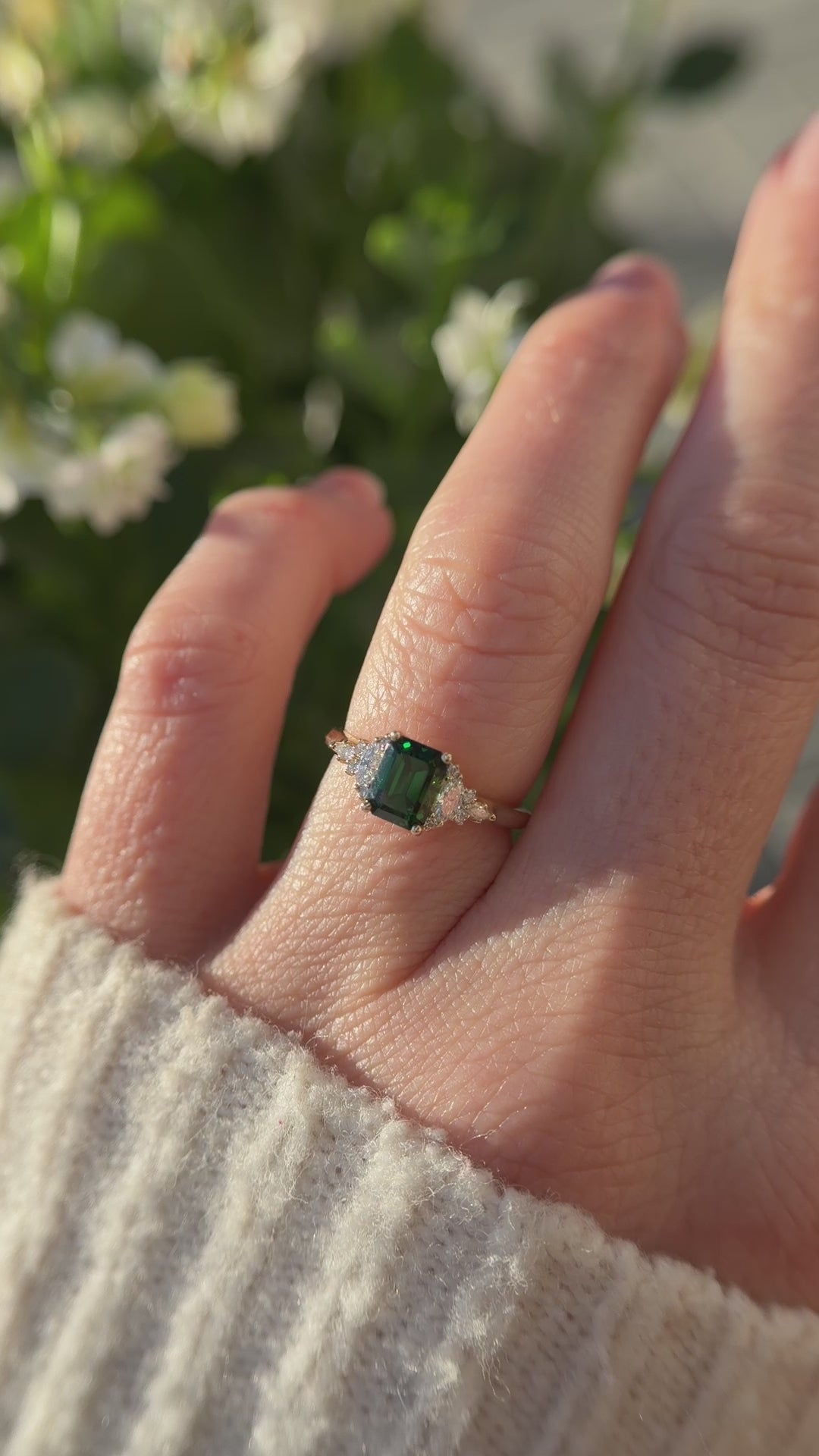 The Maeve Ring | 1.24 CT Emerald Cut Tsavorite Garnet