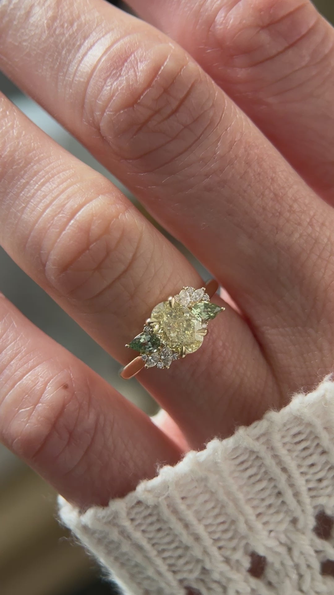 The Fleur Ring - 1.41 CT Oval Yellow Diamond