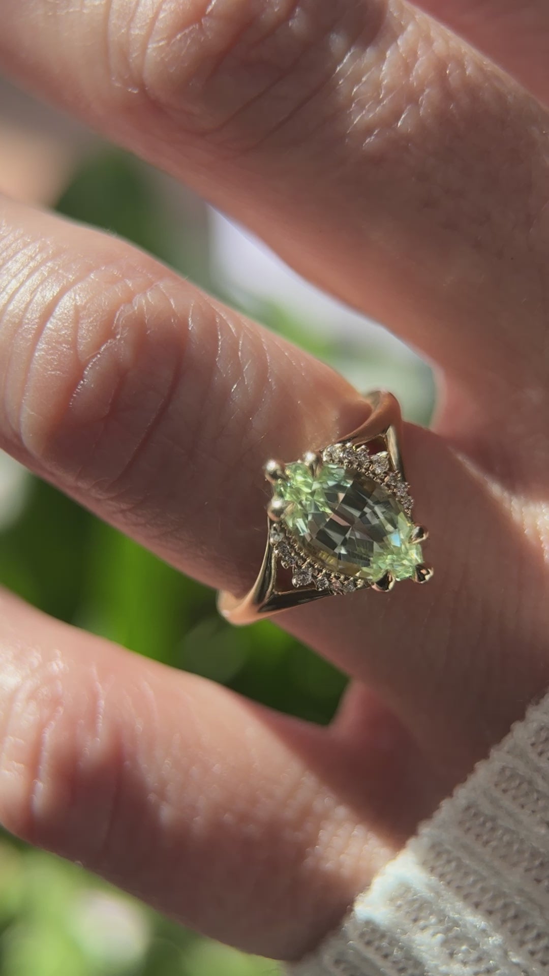 The Serendipity Ring | 2.18 CT Marquise Mint Green Tourmaline