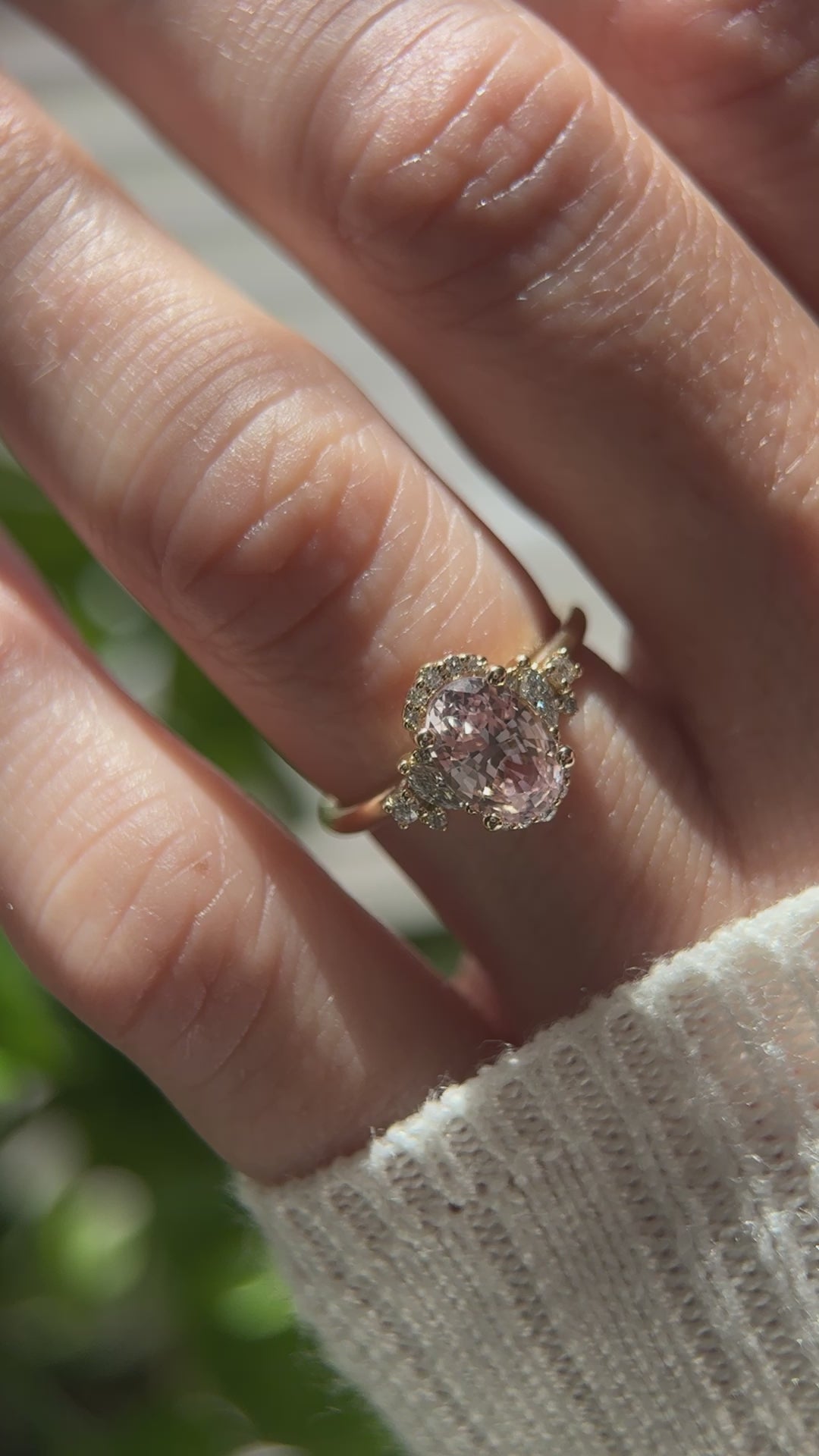 The Naevia Ring | 2.09 CT Oval Pastel Pink Sapphire