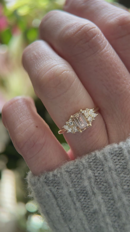 The Rosalie 1.46 CT Emerald Cut Champagne Diamond Ring