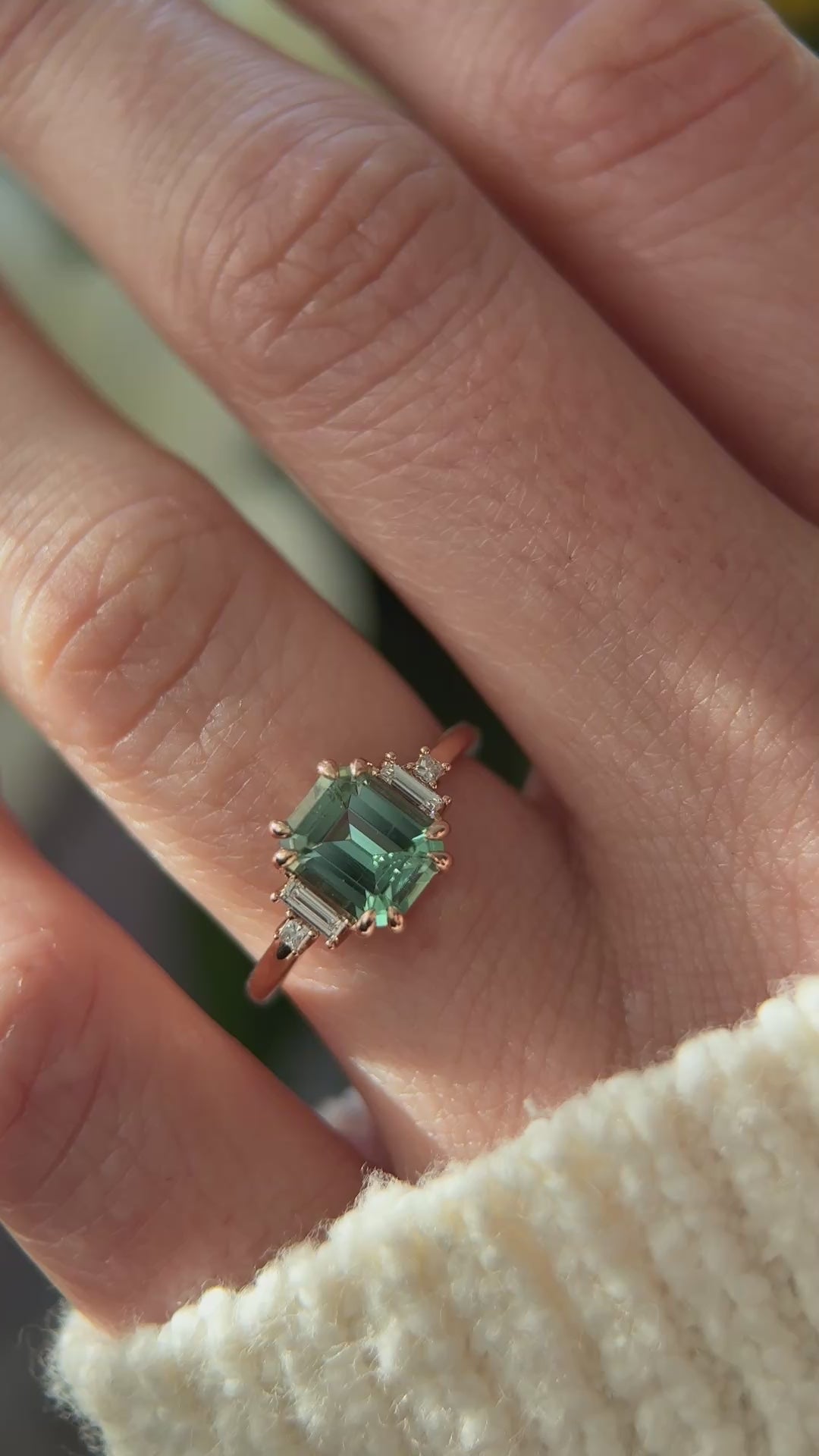 The Mira Ring | 1.52 CT Emerald Cut Lagoon Blue Tourmaline