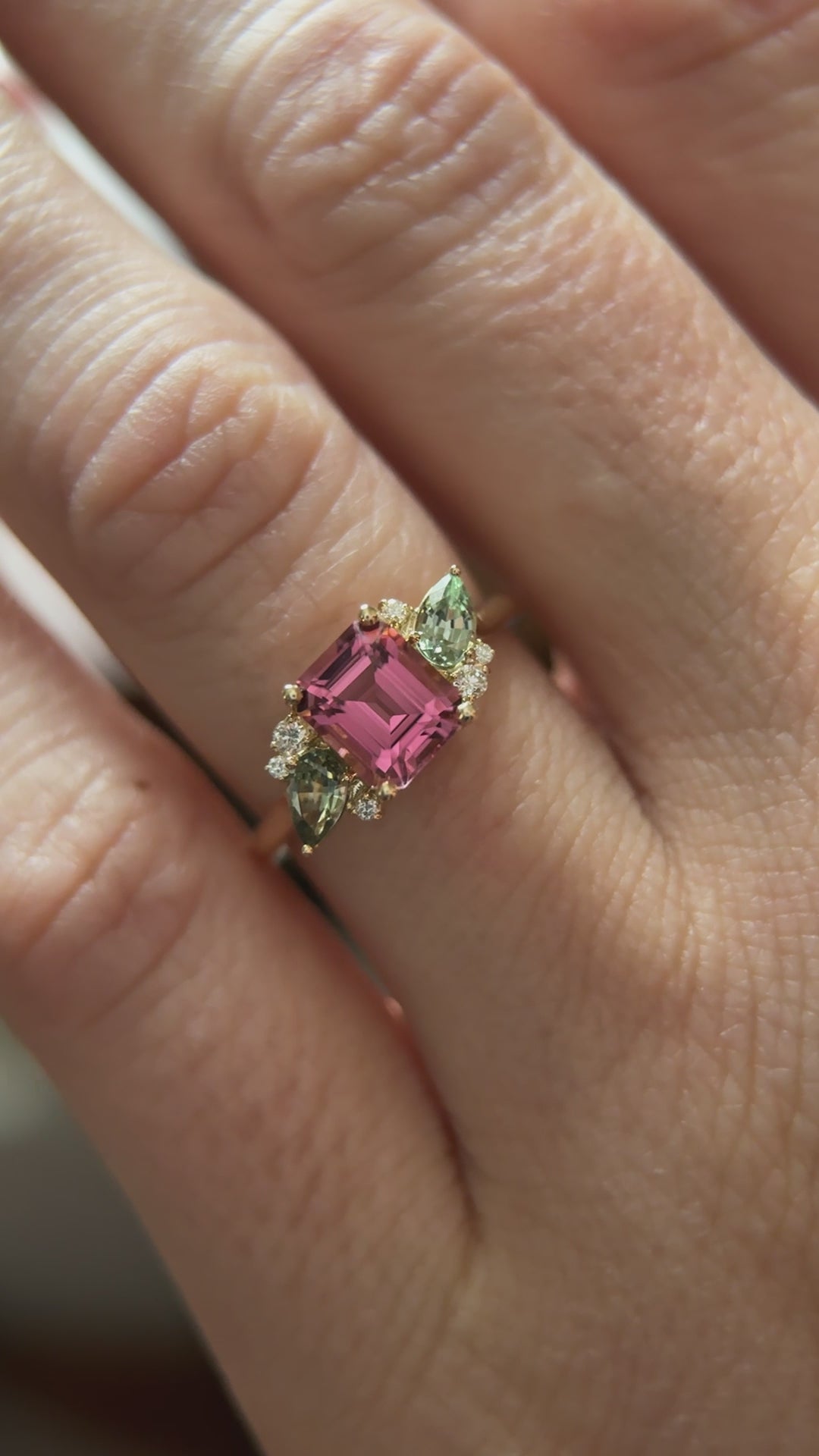 The Fleur 1.63 CT Emerald Cut Pink Tourmaline Ring