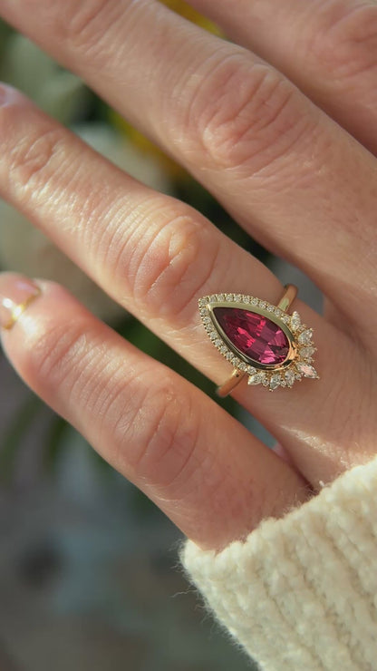 The Penelope Ring | 2.19 CT Pear Red Spinel