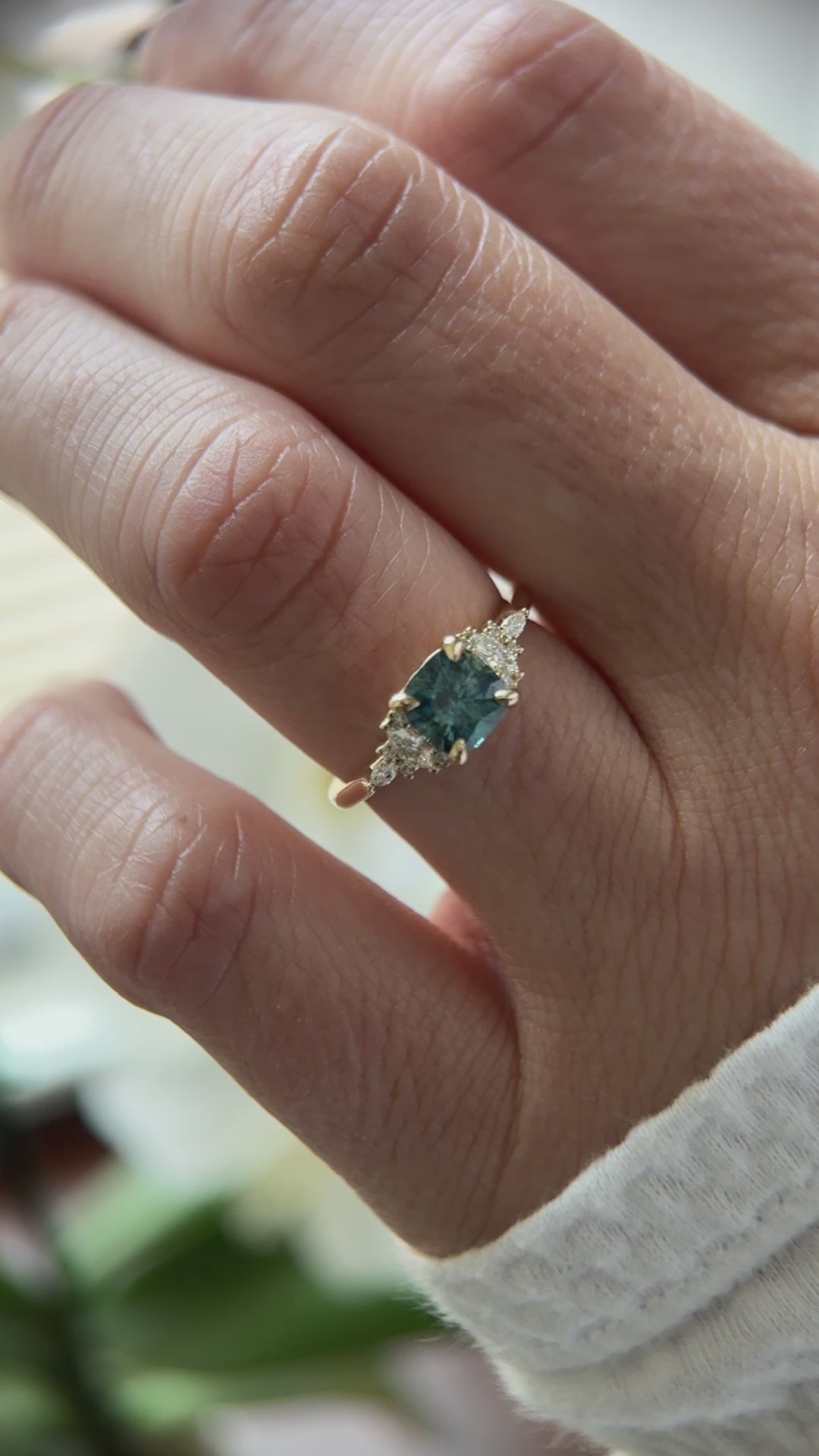 The Maeve - 1.35 CT Cushion Cut Navy Blue Montana Sapphire