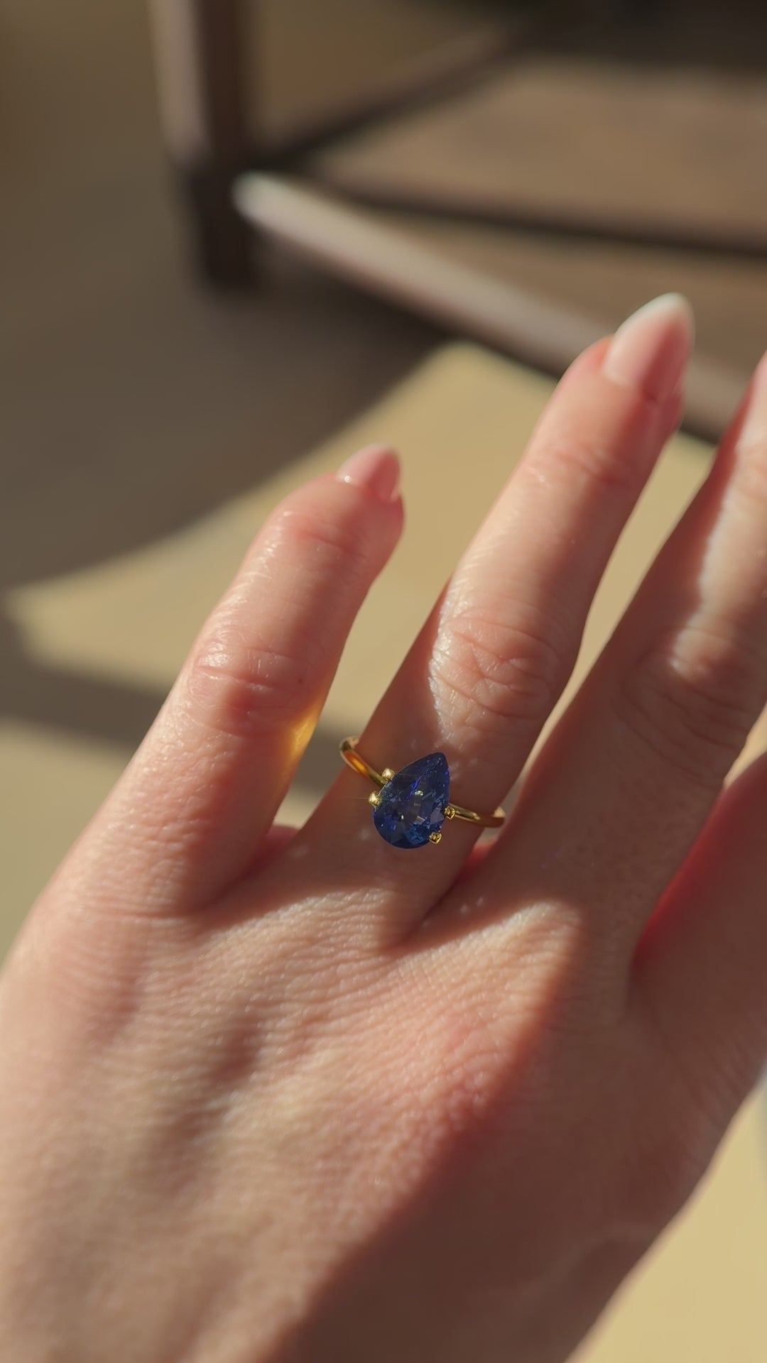 2.92 CT Pear Cut Royal Blue Sapphire