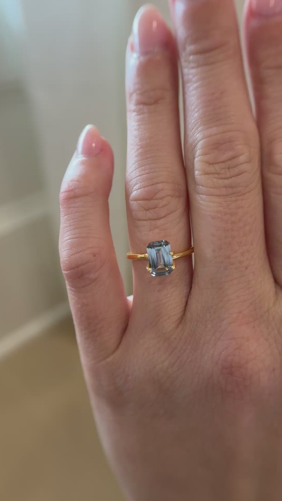 1.92 CT Emerald Cut Steel Green Sapphire
