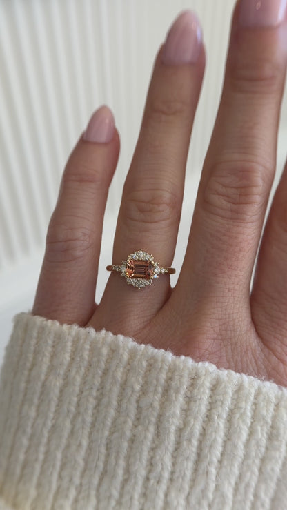 The Comtesse Ring | 1.01 CT Emerald Cut Imperial Topaz
