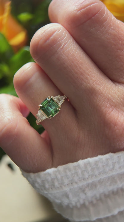 The Vada Ring | 2.2 CT Emerald Cut Green Tourmaline