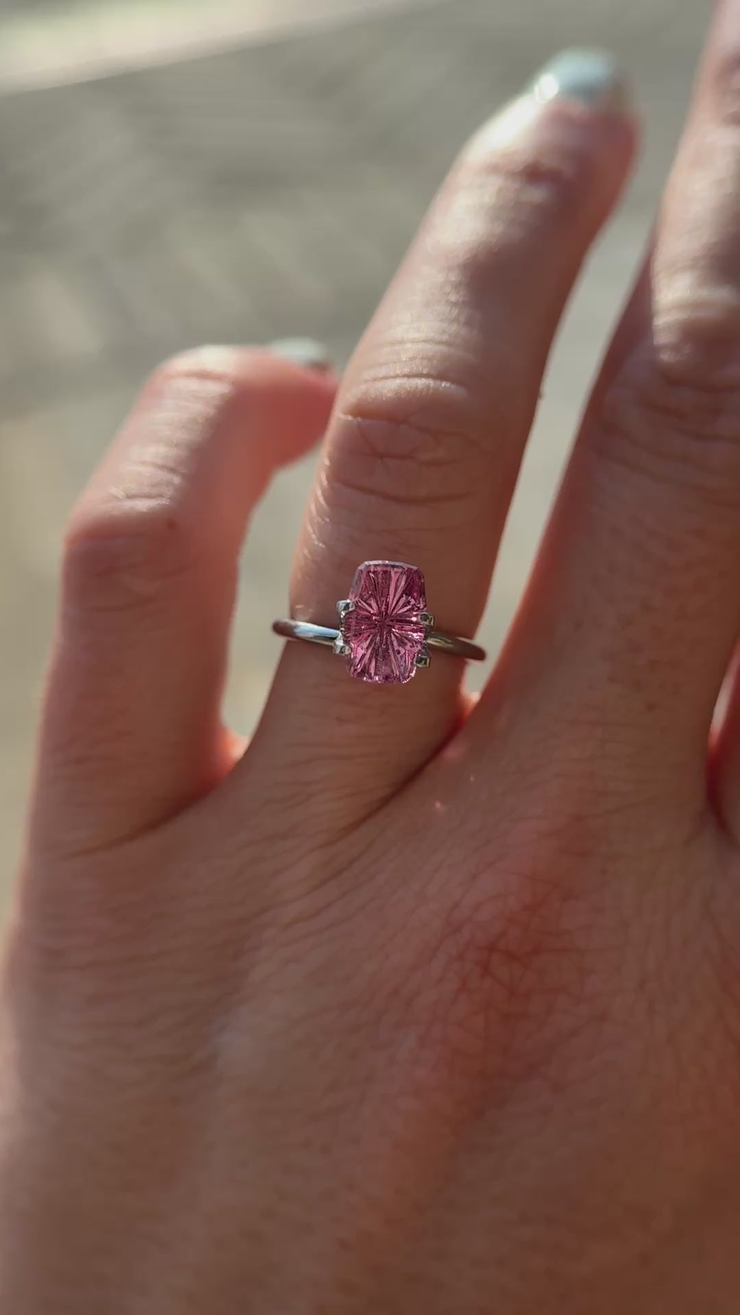 2.07 CT Elongated Cushion Starbrite™ Cut Padparadscha Sapphire