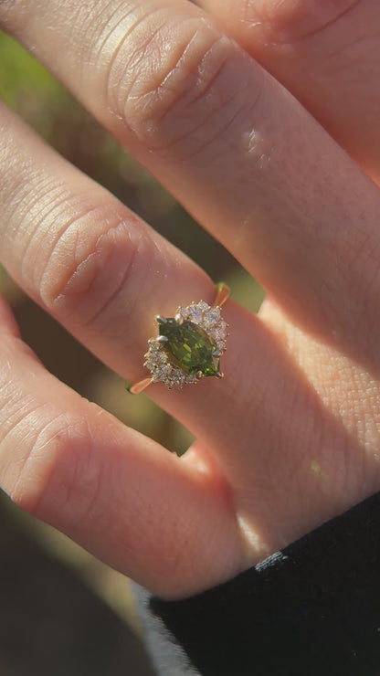 The Ambrosia Ring | 1.46 Marquise Chrome Tourmaline