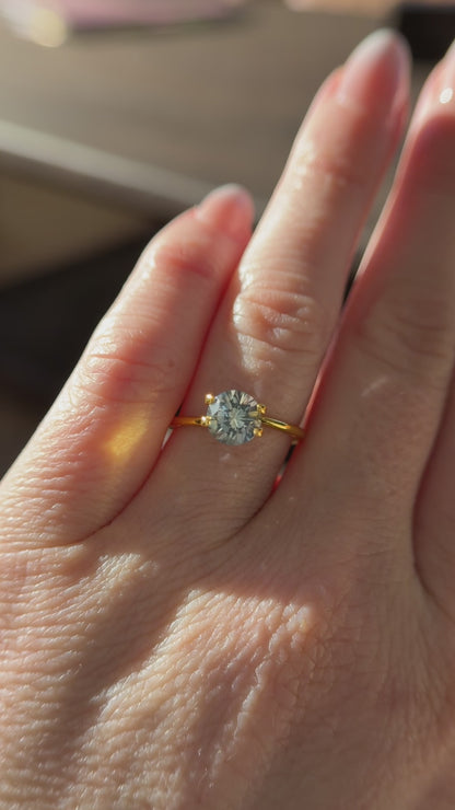 1.77 CT Round Teal Bicolor Sapphire