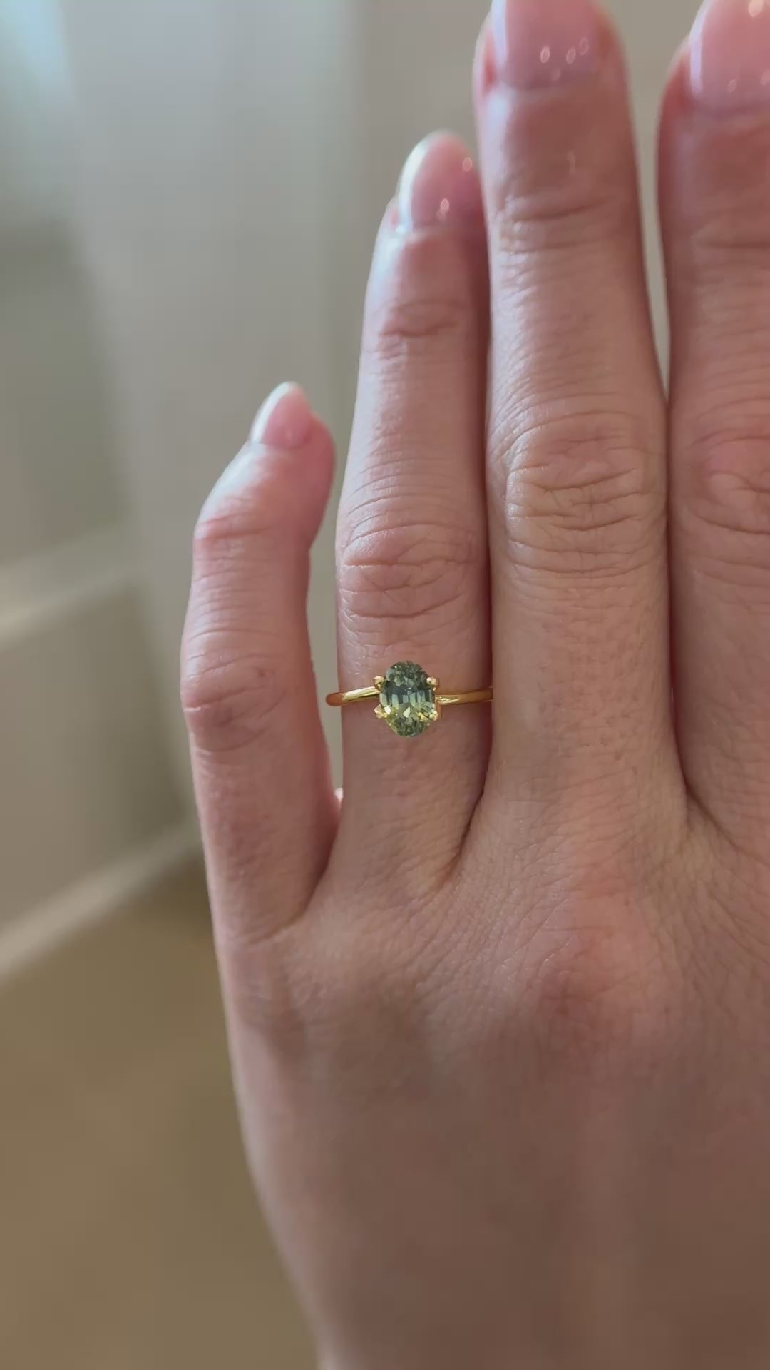 1.46 CT Oval Cut Green Sapphire
