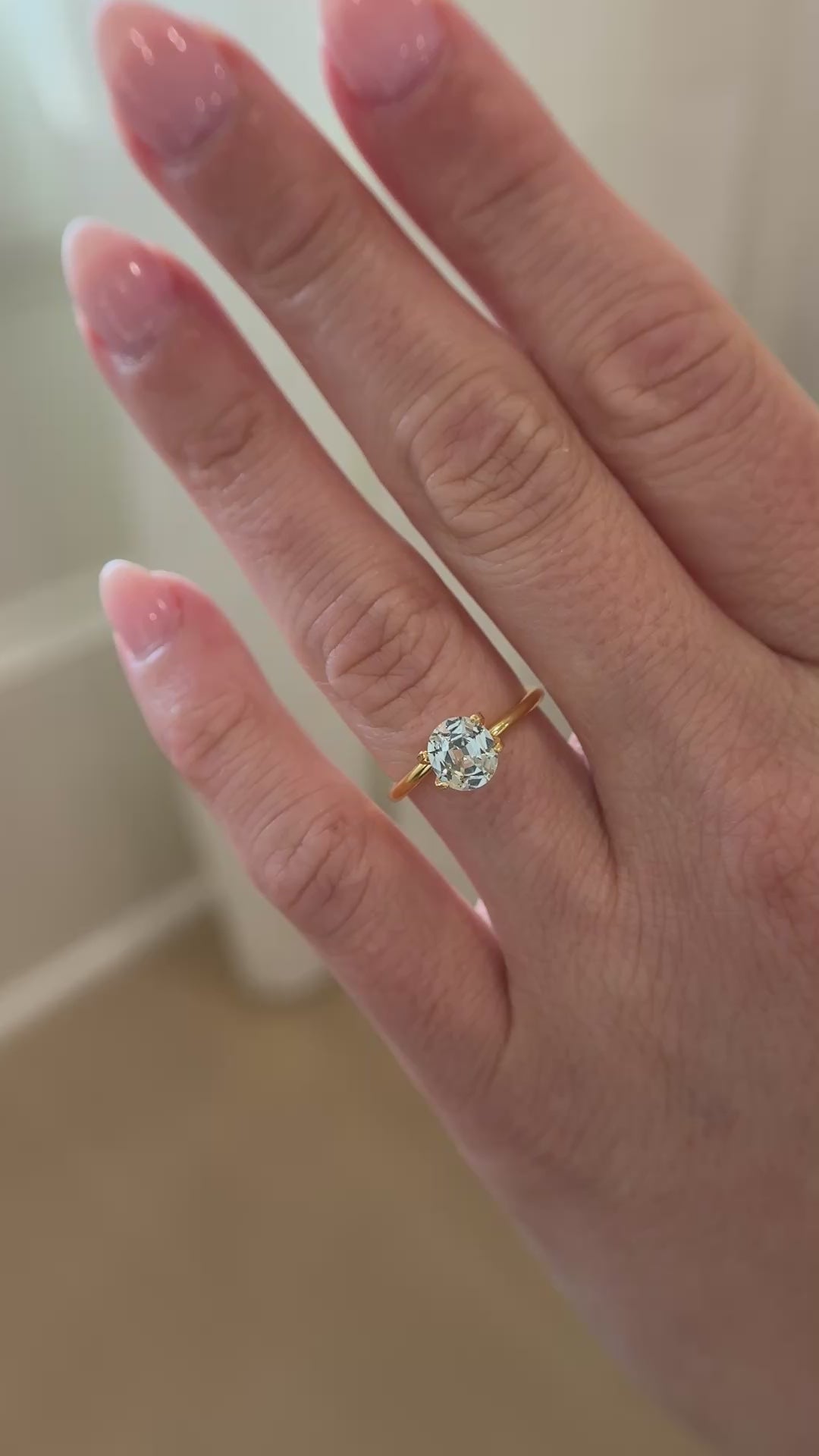 1.45 CT Oval Cut Pale Green Sapphire