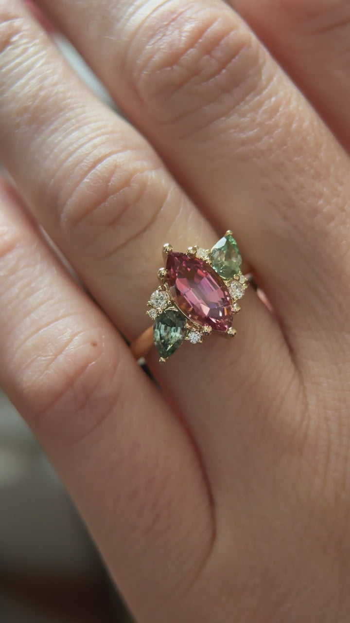 The Fleur 2.05 CT Marquise Cut Pink Tourmaline Ring