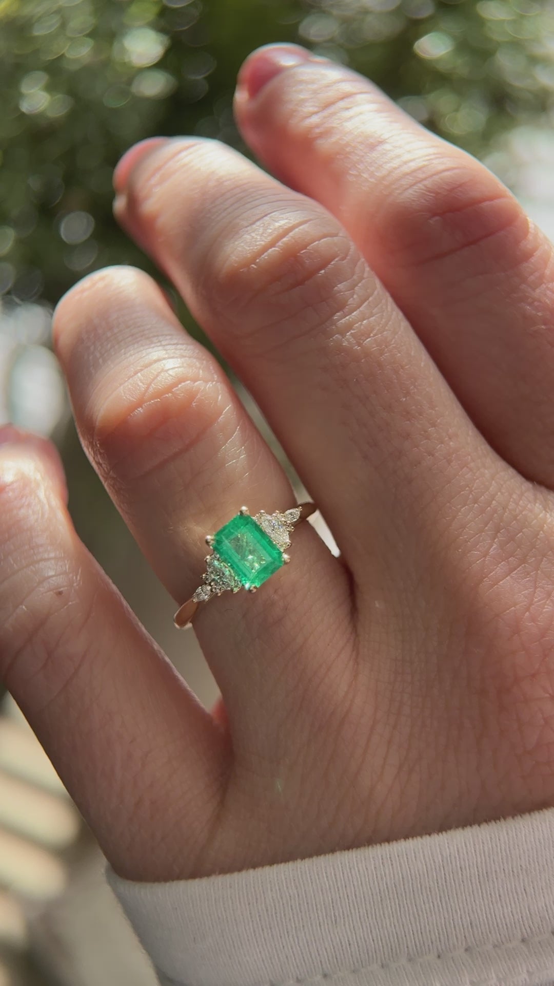 The Maeve 0.83 CT Emerald Cut Emerald Ring