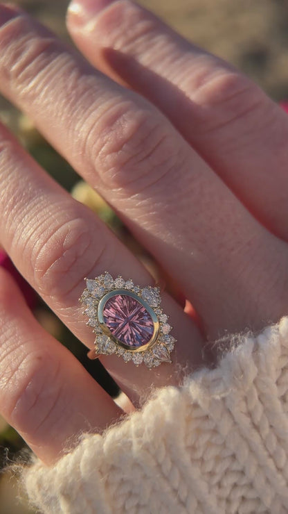 The Ethereal Ring | 2.7 CT Oval Starbrite™ Pink Sapphire