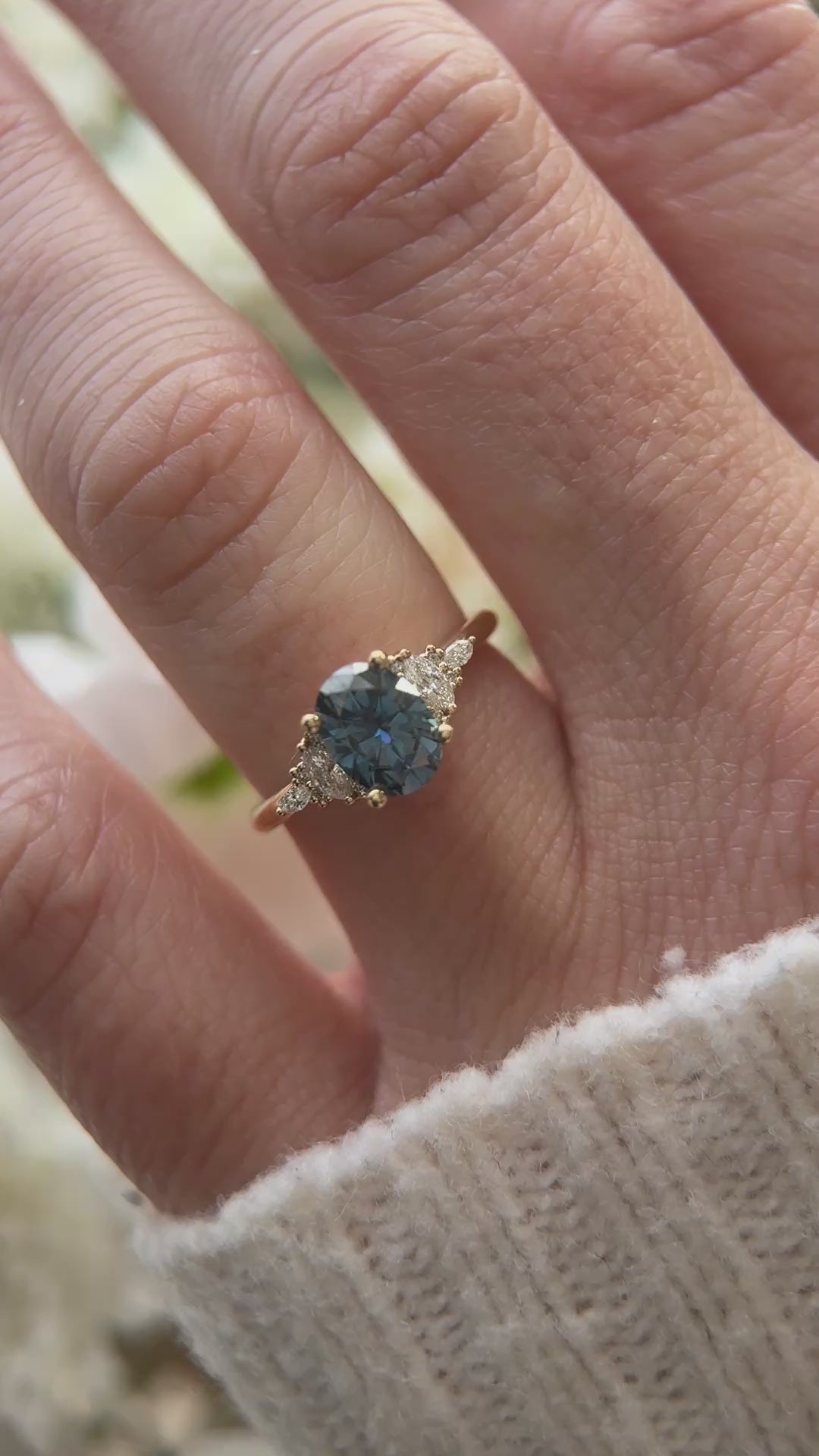 The Rosalie Ring | 1.66 CT Oval Blue Sapphire