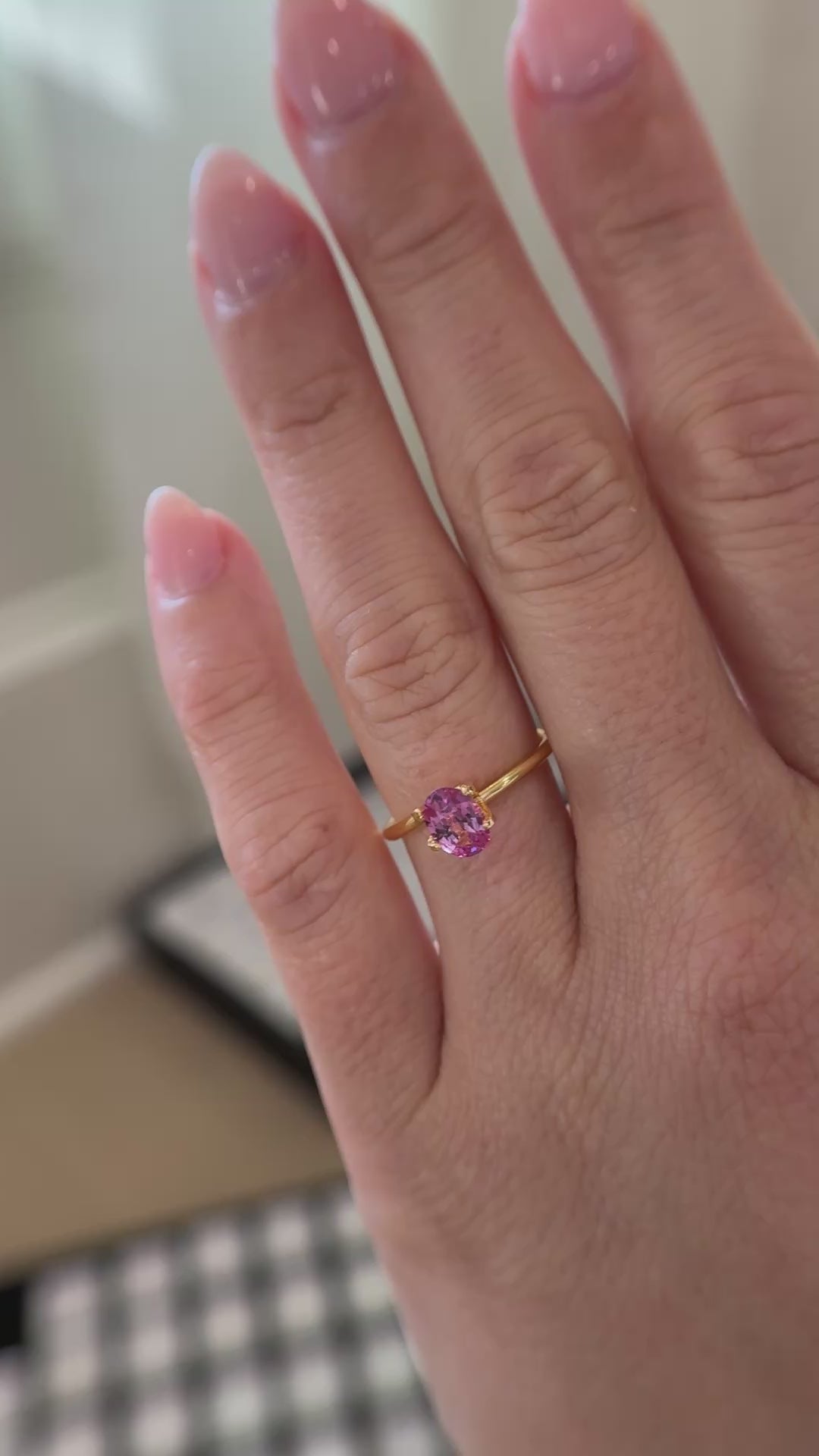 1.12 CT Oval Cut Hot Pink Sapphire