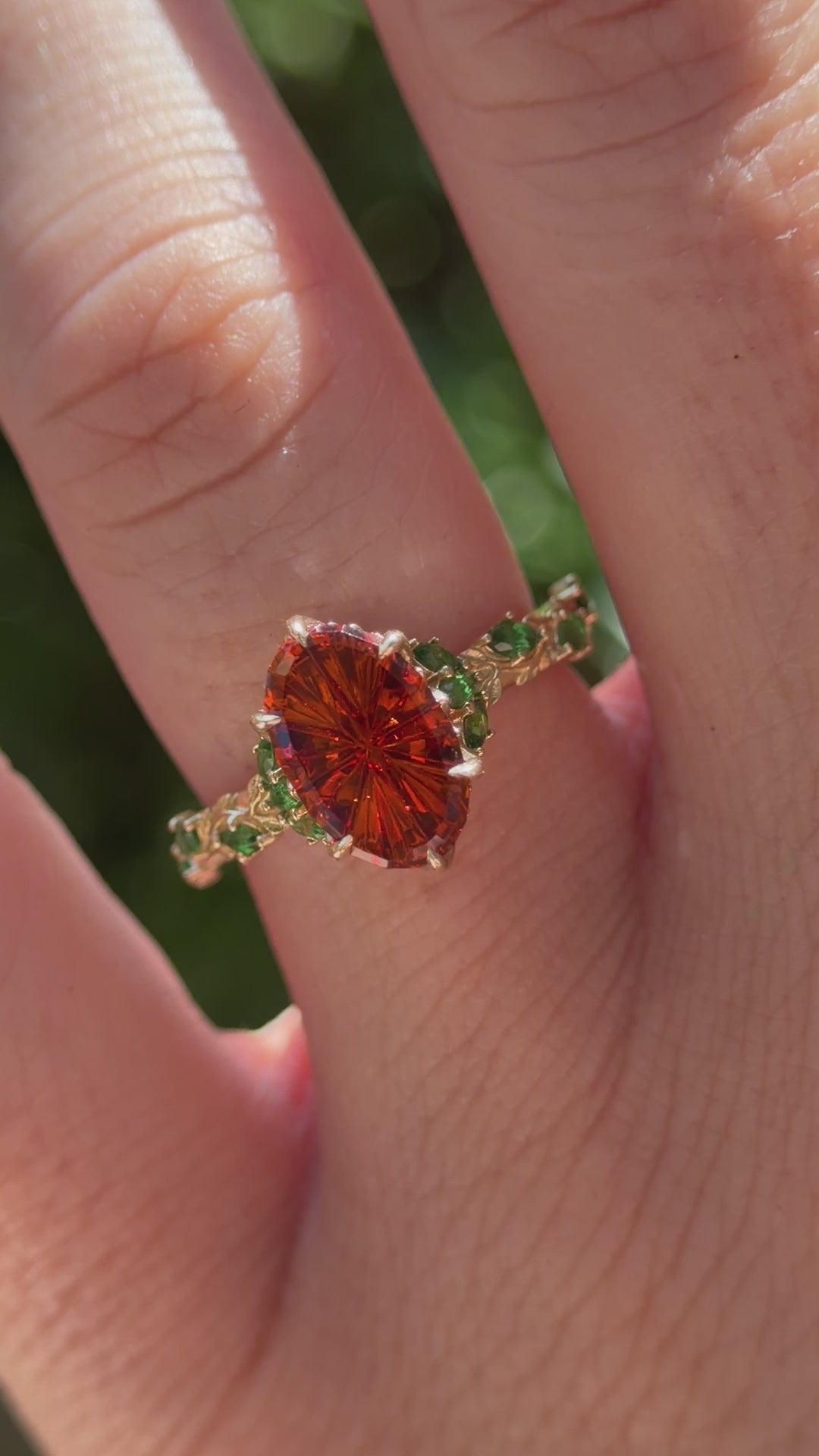 The Arden Ring | 2.18 CT Oval Starbrite™ Orange Garnet 