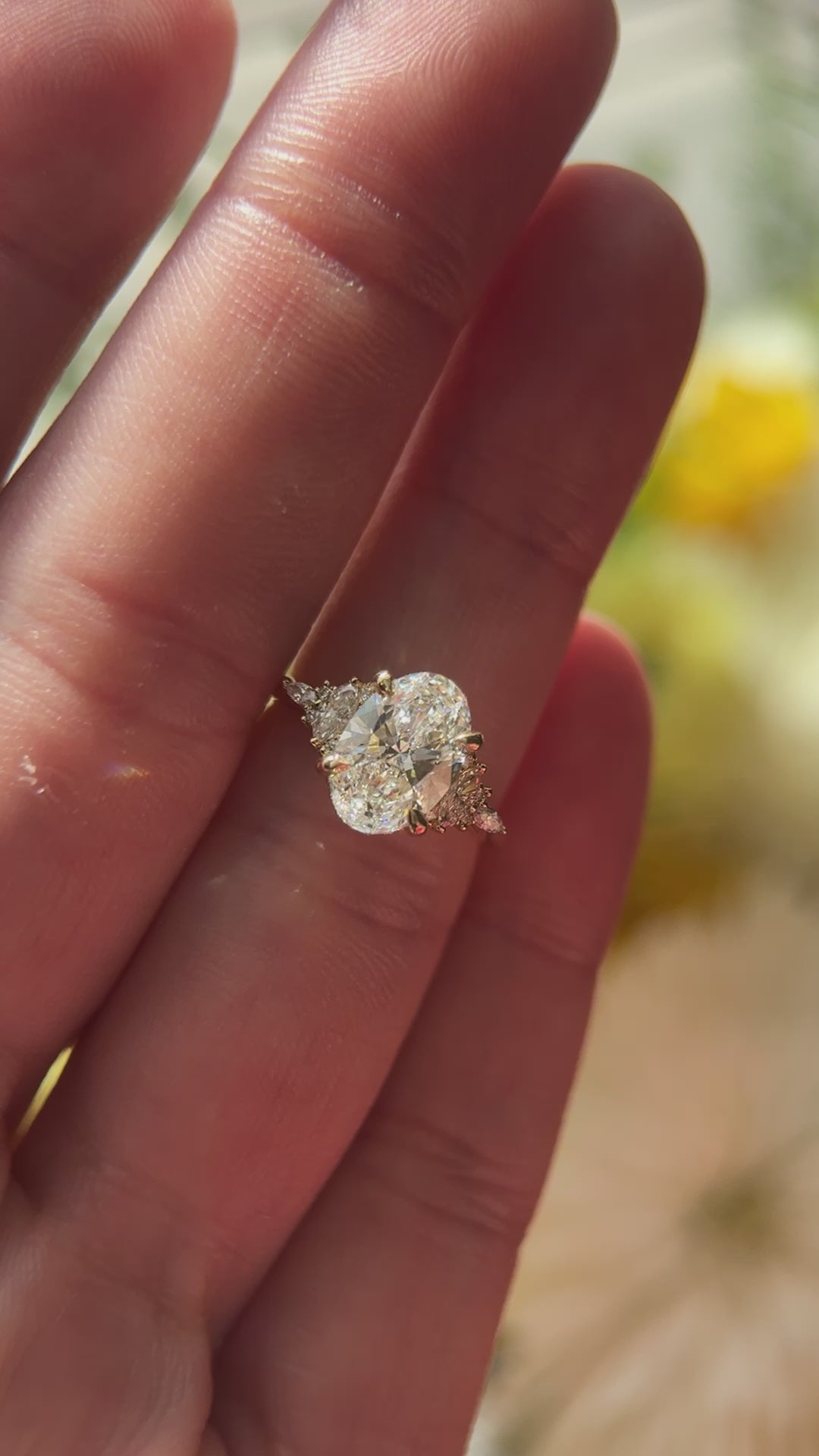 The Maeve Ring | 1.82 CT Oval Diamond + Hidden Halo