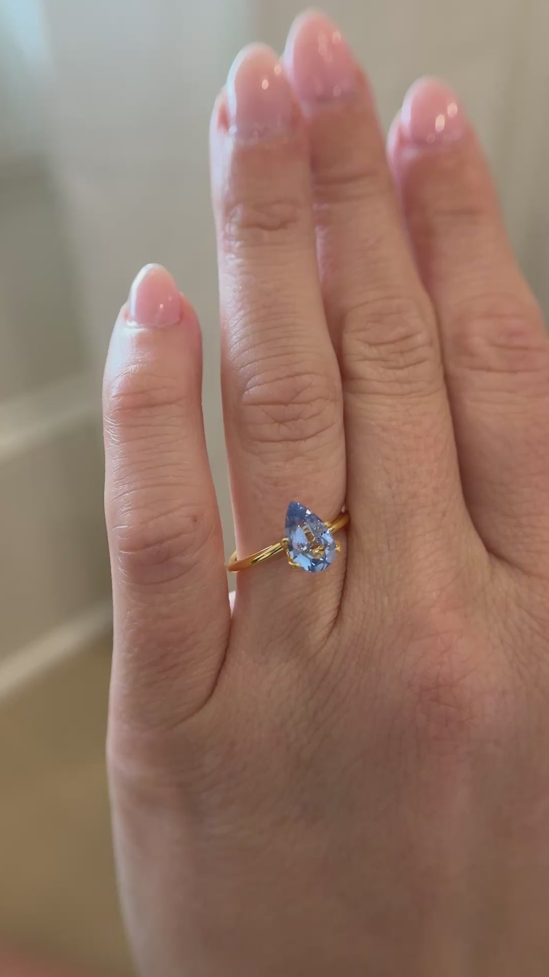 1.62 CT Pear Cut Blue Sapphire