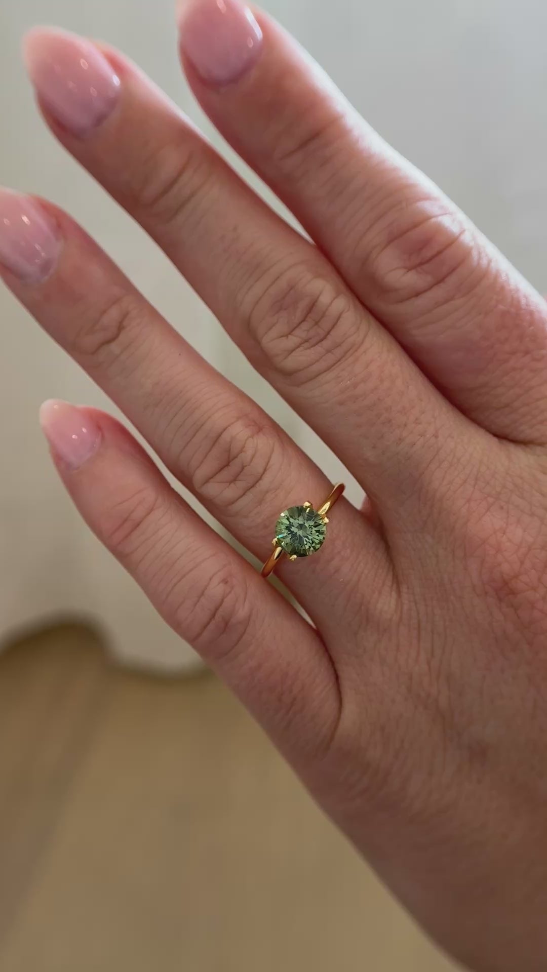1.7 CT Round Cut Green Sapphire
