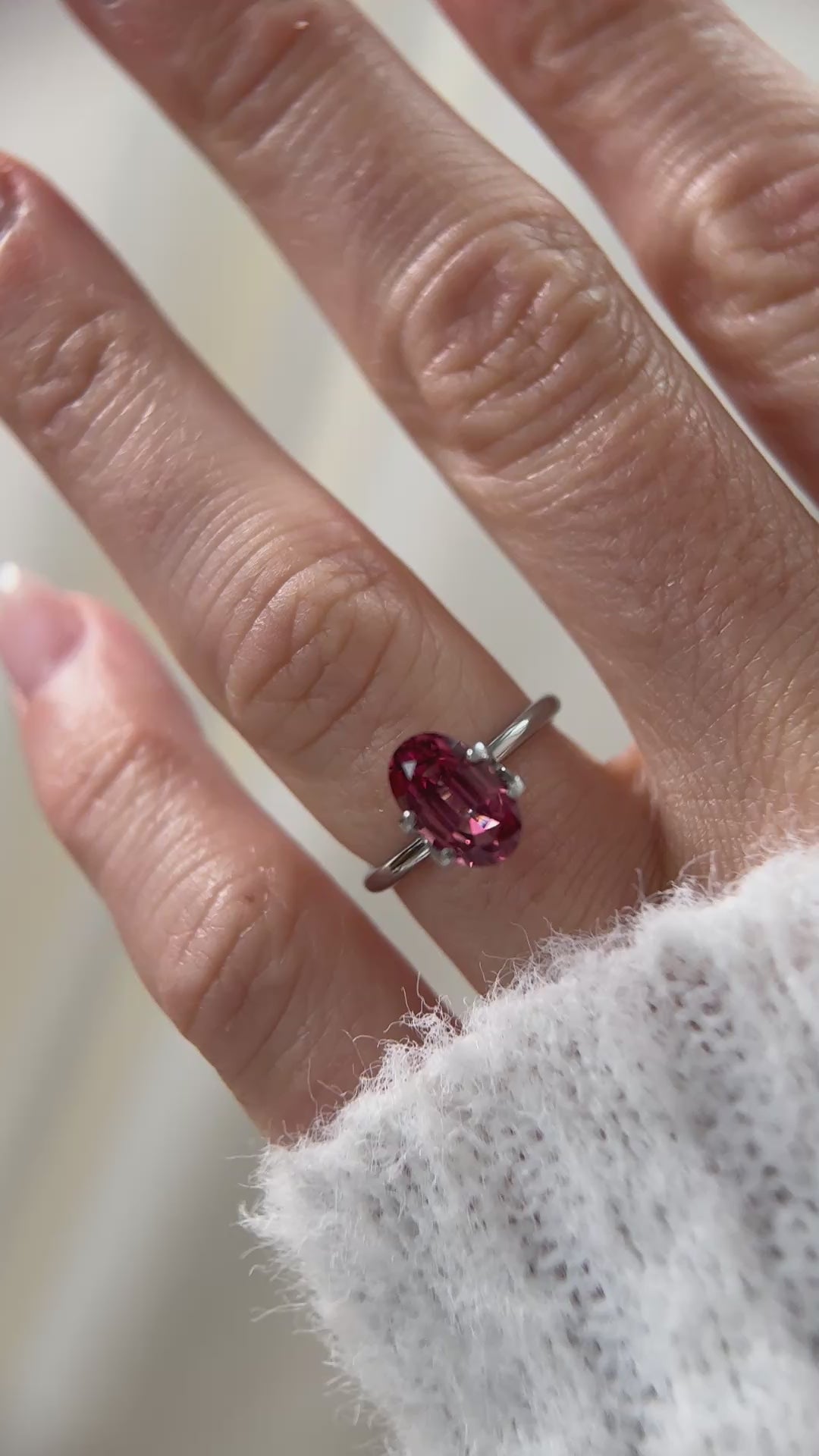 2.41 CT Oval Cut Red/Pink  Malaya Garnet