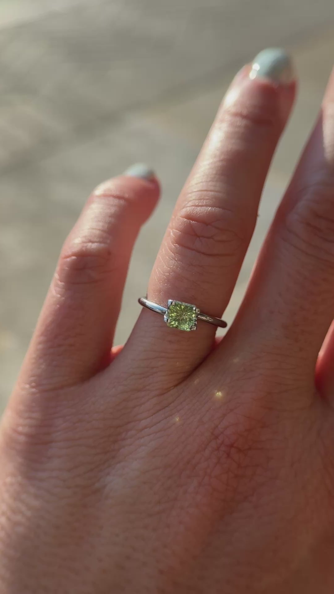 0.81 CT Square Starbrite™ Cut Green Australian Sapphire