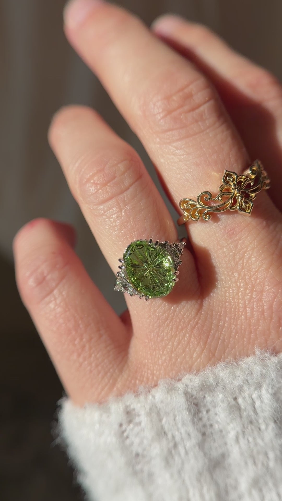 The Low Maeve Ring | 6.12 CT Oval Starbrite™ Green Tourmaline