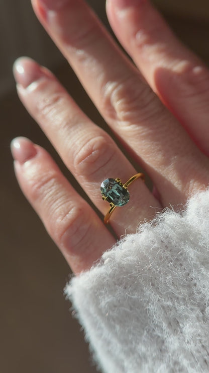 2.57 CT  Oval Cut Teal Green Sapphire