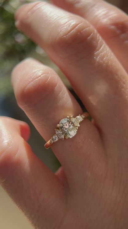 The Ivy 0.82 CT Oval Pale Blue Sapphire Ring