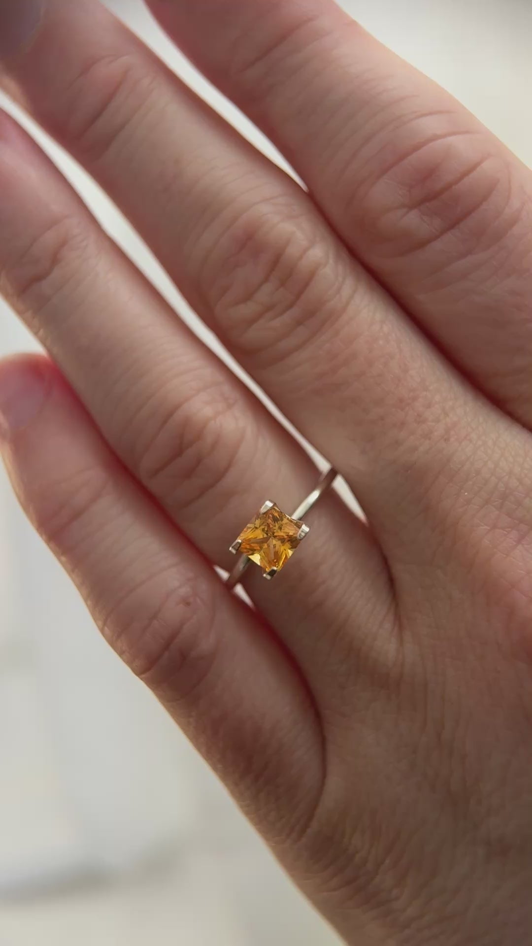 1.1 CT Princess Cut Yellow/Orange Sapphire