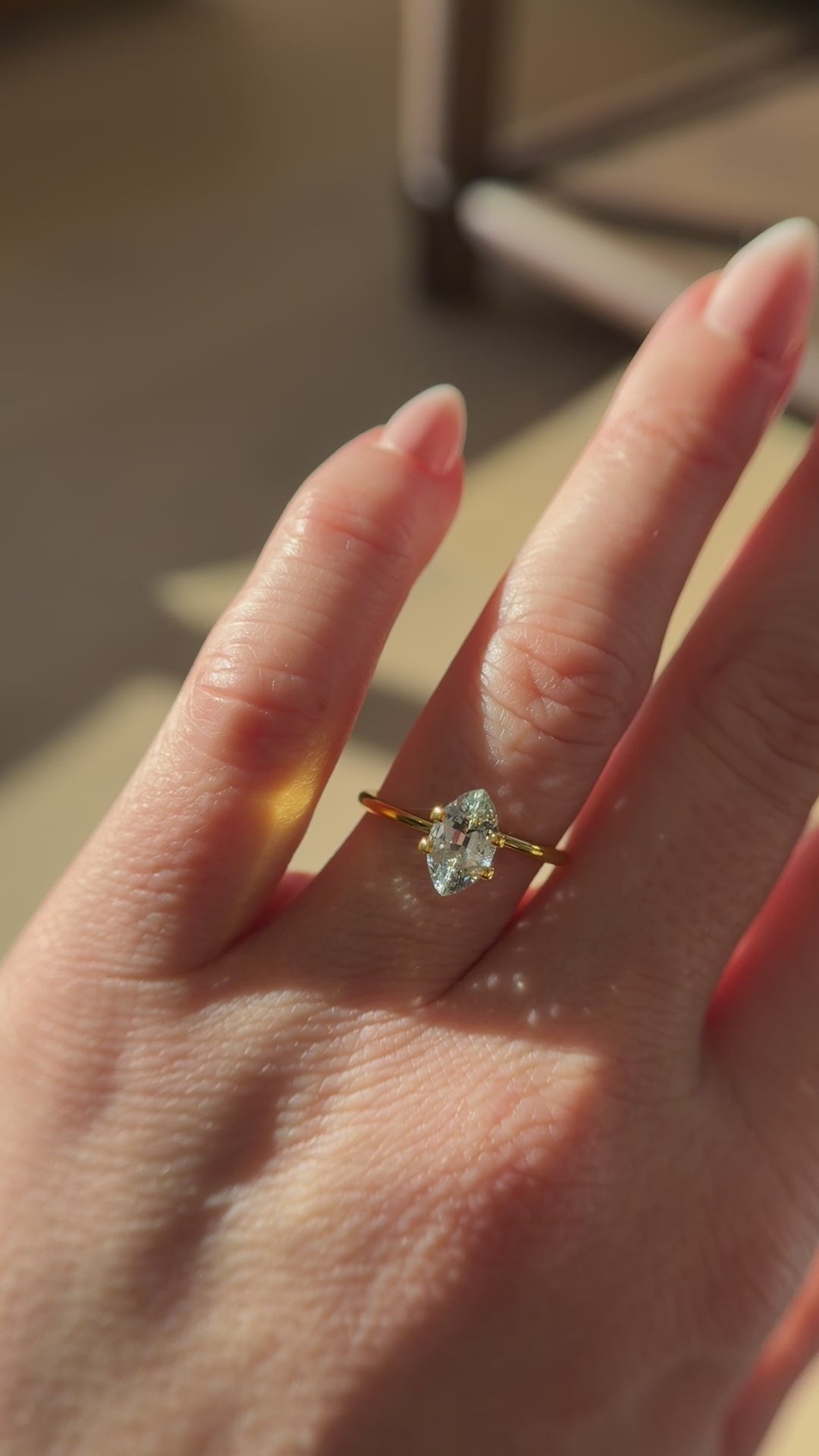 1.4 CT Marquise Cut Light Green Sapphire