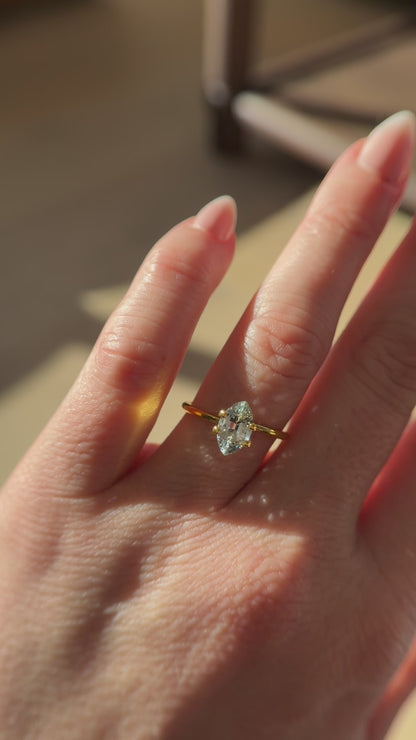 1.4 CT Marquise Cut Light Green Sapphire