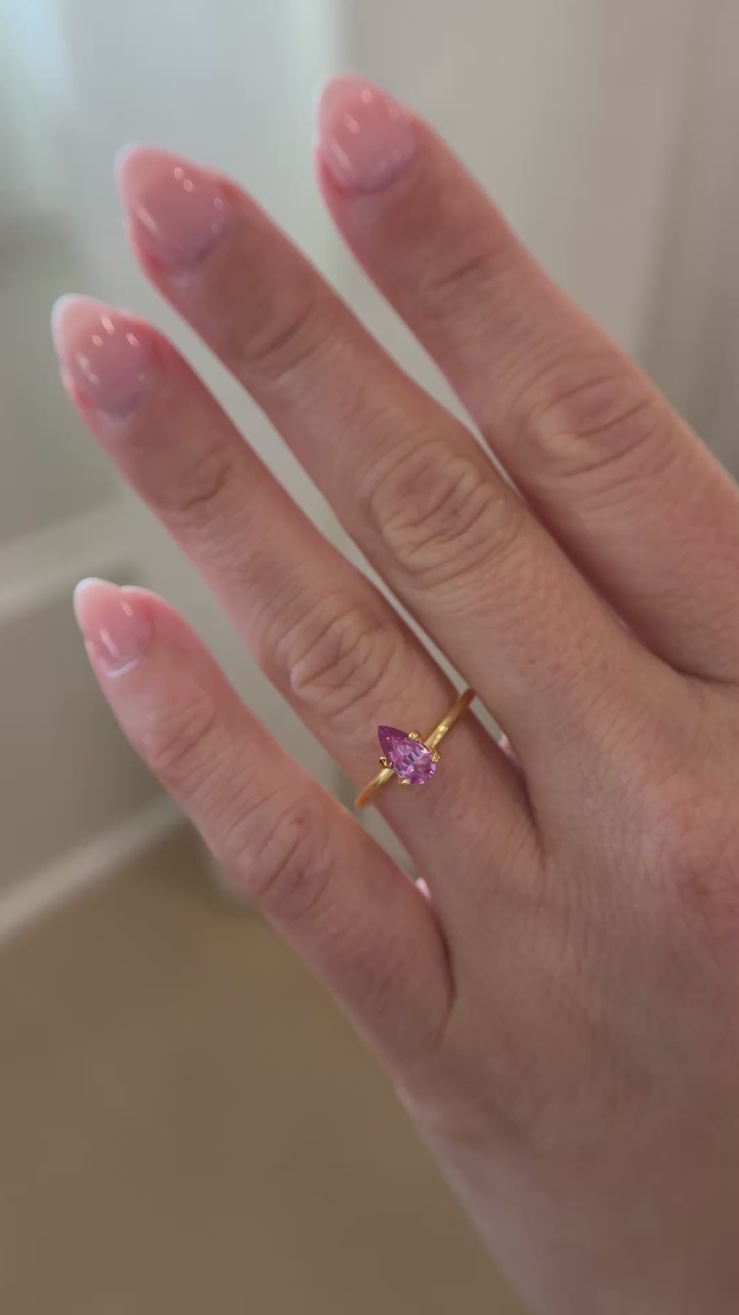 0.82 CT Pear Cut Pink Sapphire