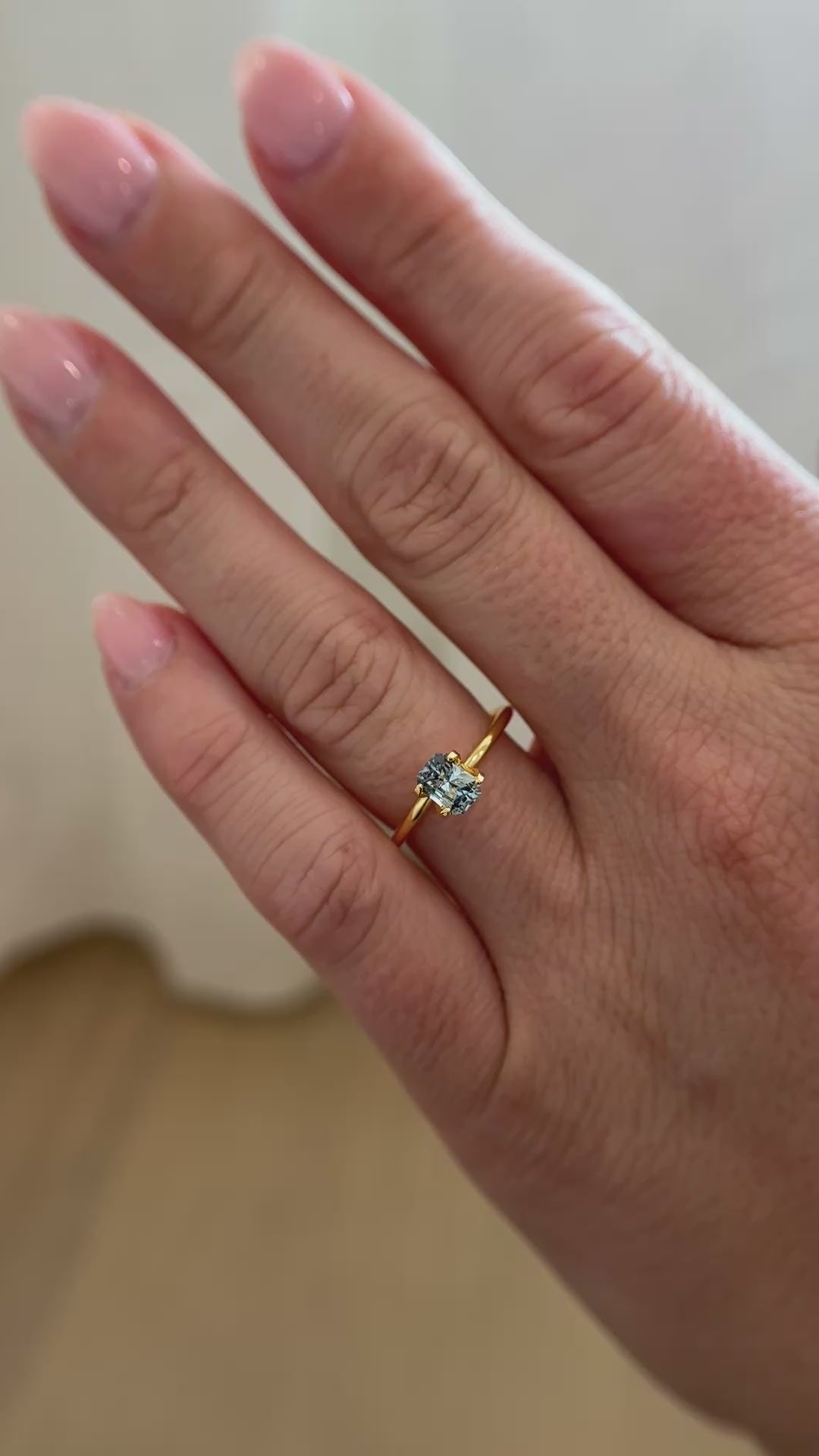 0.88 CT Radiant Cut Light Blue Sapphire