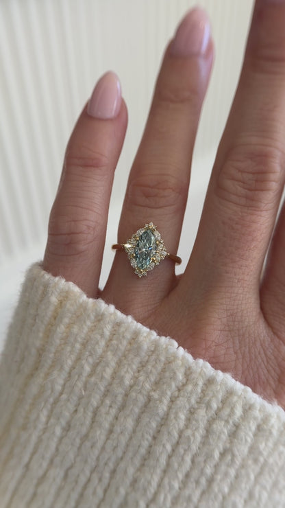 The Noemi Ring | 1.13 CT Marquise Blue Diamond