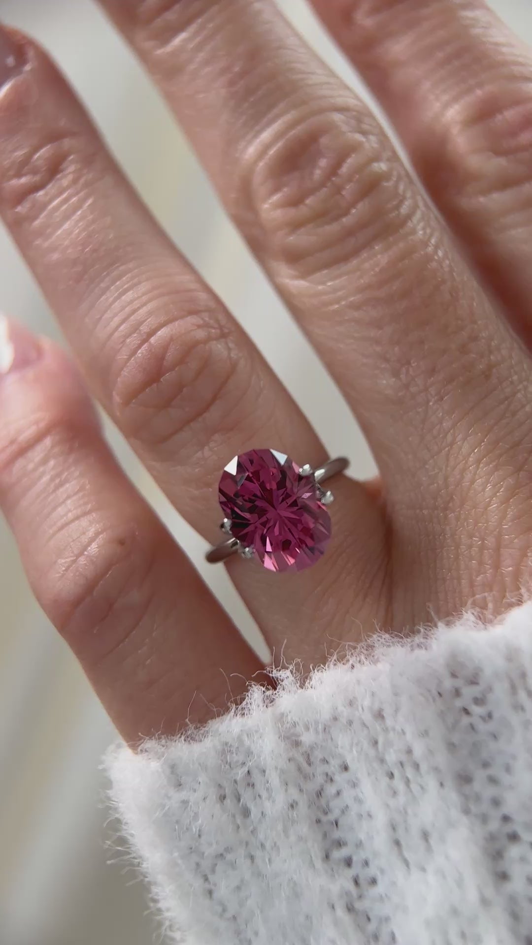 6.37 CT Fancy Oval Cut Rose Pink Mahenge Garnet