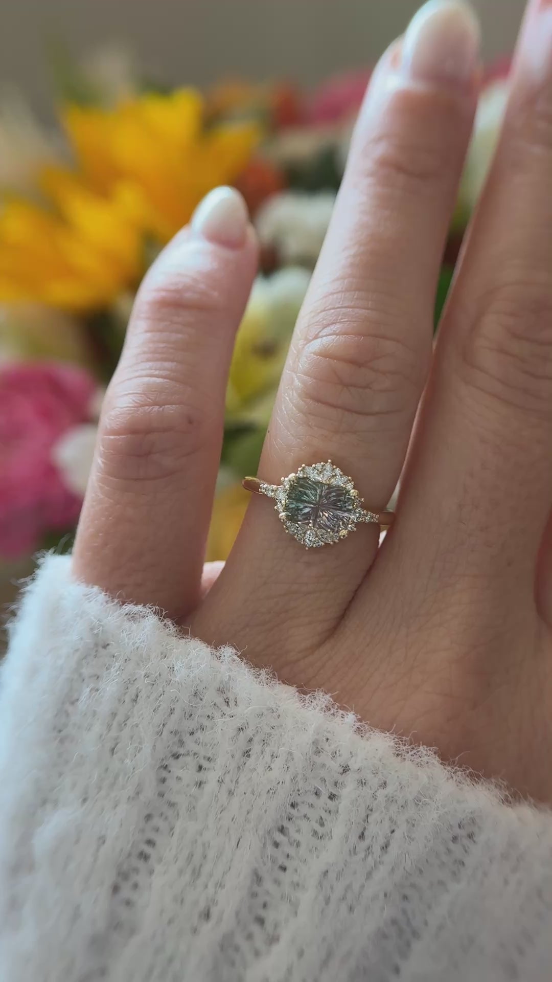 The Comtesse Ring | 1.56 CT Rectangular Starbrite Watermelon Tourmaline