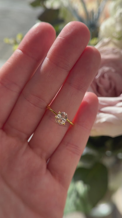 1.23 CT Oval Peachy Apricot Sapphire