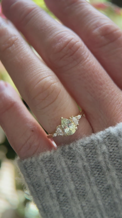 The Maeve - 1 CT Pear Mint Green Sapphire Ring