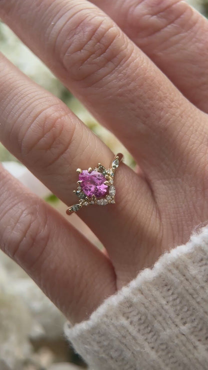 The Aurora Ring | 1.1 CT Pink Sapphire