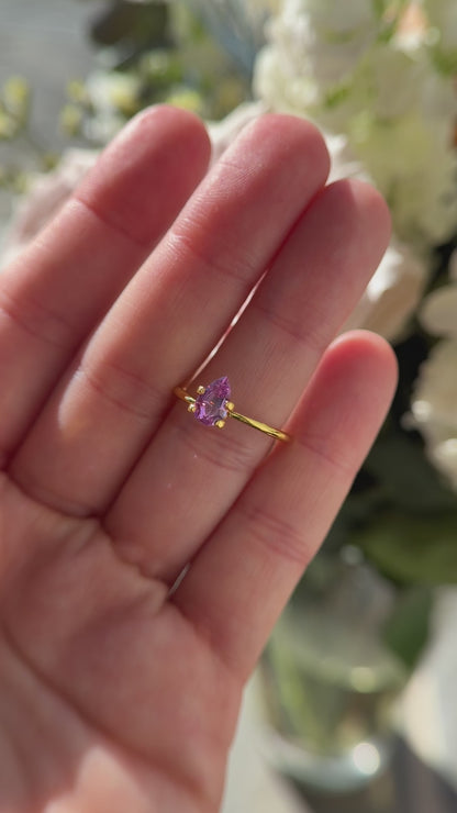 0.92 CT Pear Purple Sapphire