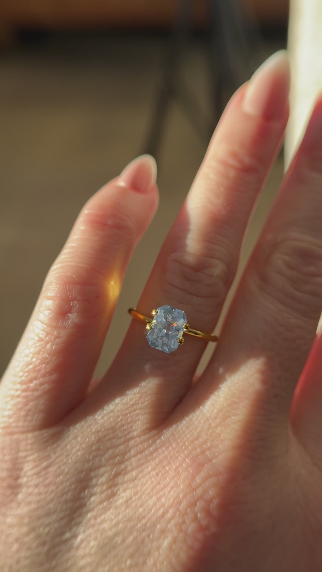 2.5 CT Radiant Light Blue Sapphire