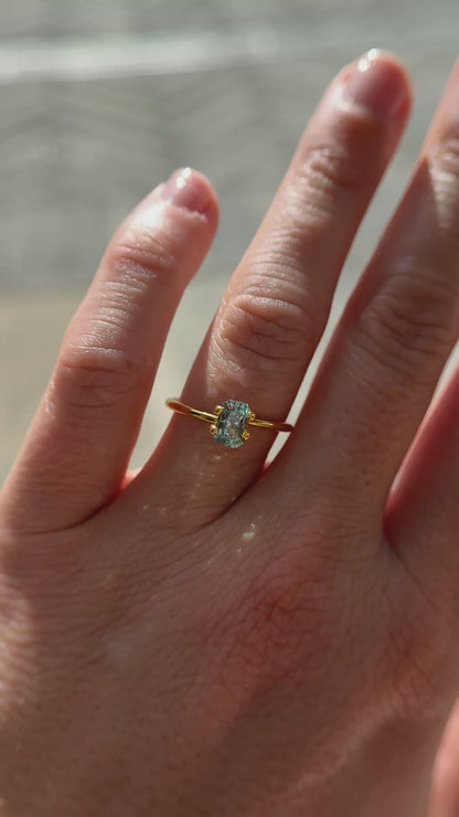 1.2 CT Radiant Cut Teal Sapphire