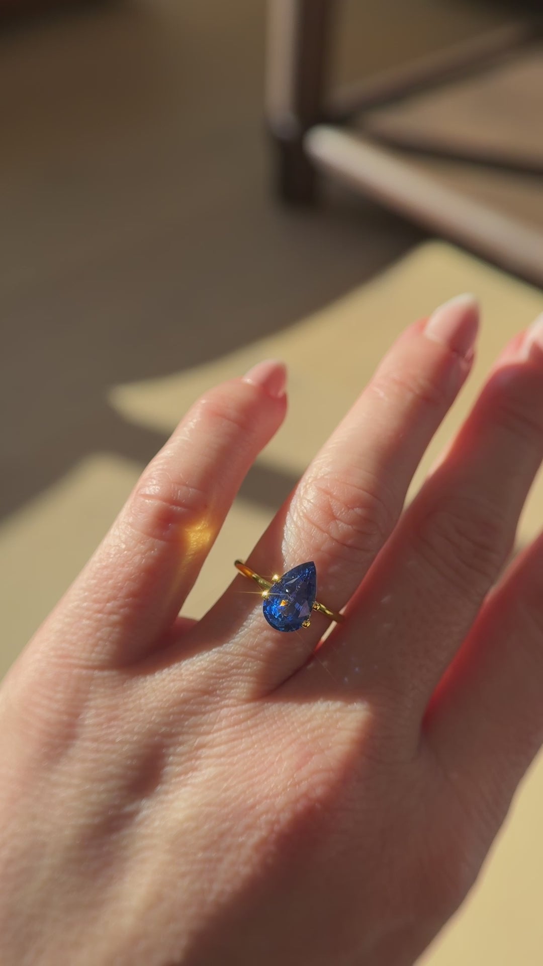 3.11 CT Pear Cut Royal Blue Sapphire