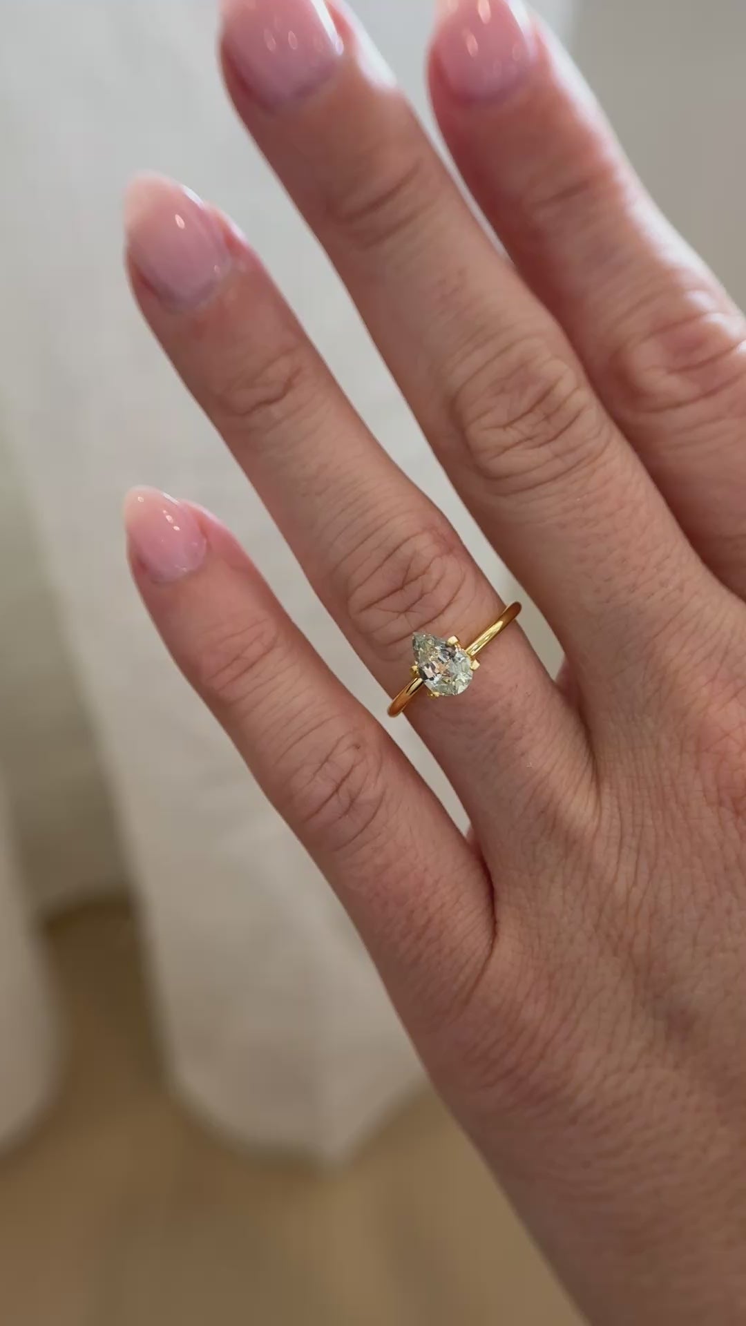 1.11 CT Pear Cut Mint Green Sapphire